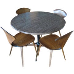 Norman Cherner for Plycraft Dining Set with Four Chairs