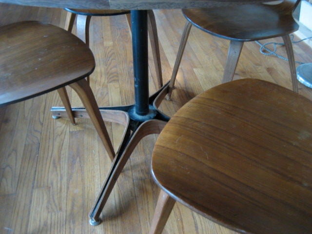 Mid-20th Century Norman Cherner for Plycraft Dining Set with Four Chairs