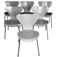 Set of Six Arne Jacobsen Chairs "Series 7"