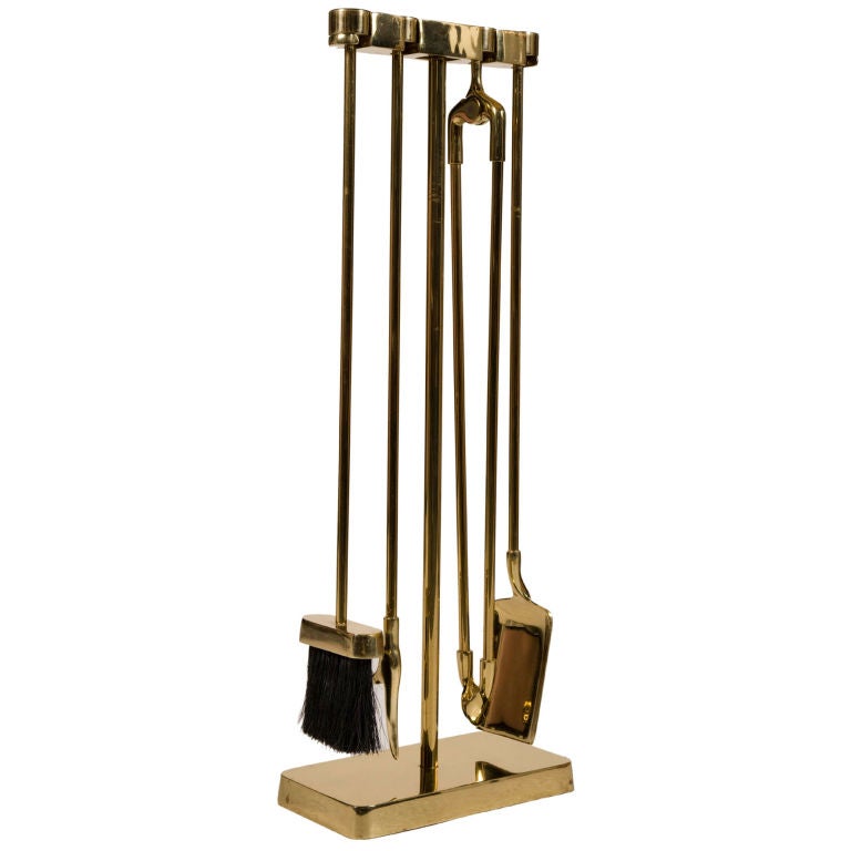 Set of Four Ring Handle Fireplace Tools For Sale at 1stDibs