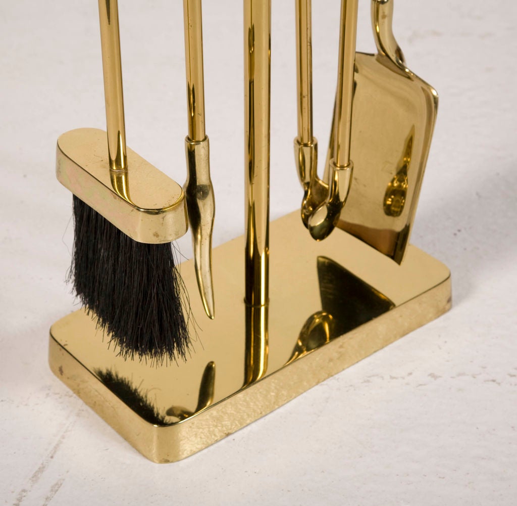 Minimalist Set of Fireplace Tools by Virginia Metalcrafters For Sale at