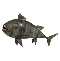 Handcrafted Metal Fish Sculpture by Grazielle Laffi