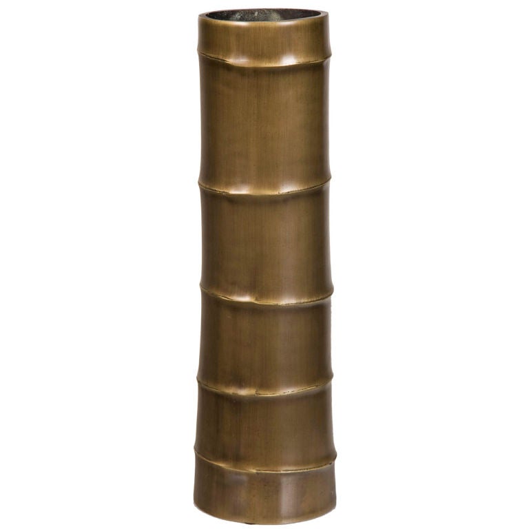 Tall Bronze Bamboo Shoot Vase at 1stDibs