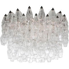 Polyhedral Clear Glass Chandelier by Carlo Scarpa for Venini