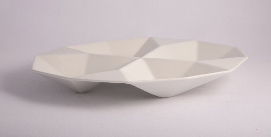 Finnish Oval Origami Form Ceramic Tray by Kaj Franck for Arabia