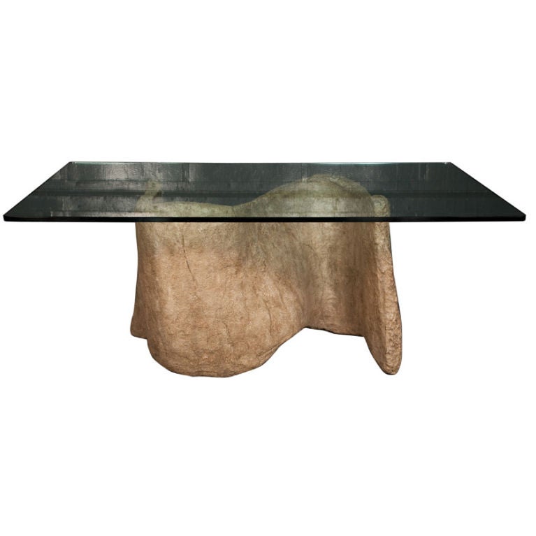 American Faux Cast Stone Serpentine 'Miro' Dining Table by Silas Seandel For Sale