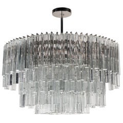 Cascading Elliptical Clear Glass Chandelier by Camer