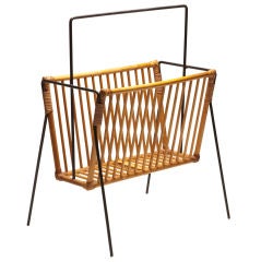 Modernist Wrought Iron Magazine Stand after Tony Paul