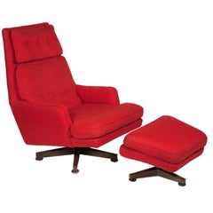 American Lounge Chair and Ottoman by Edward J Wormley for Dunbar Furniture Co.