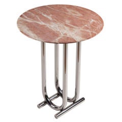 Rose Marble and Chrome Side Table by Jay Spectre 11