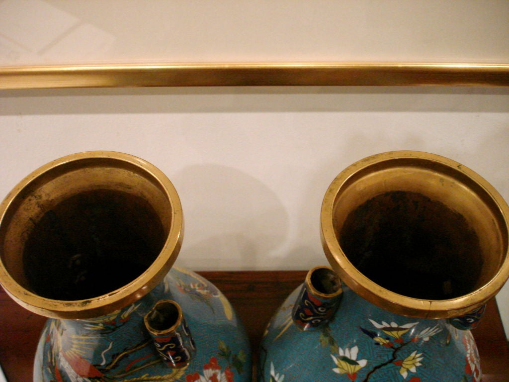 Pair of Chinese Cloisonne Enamel Vases 2