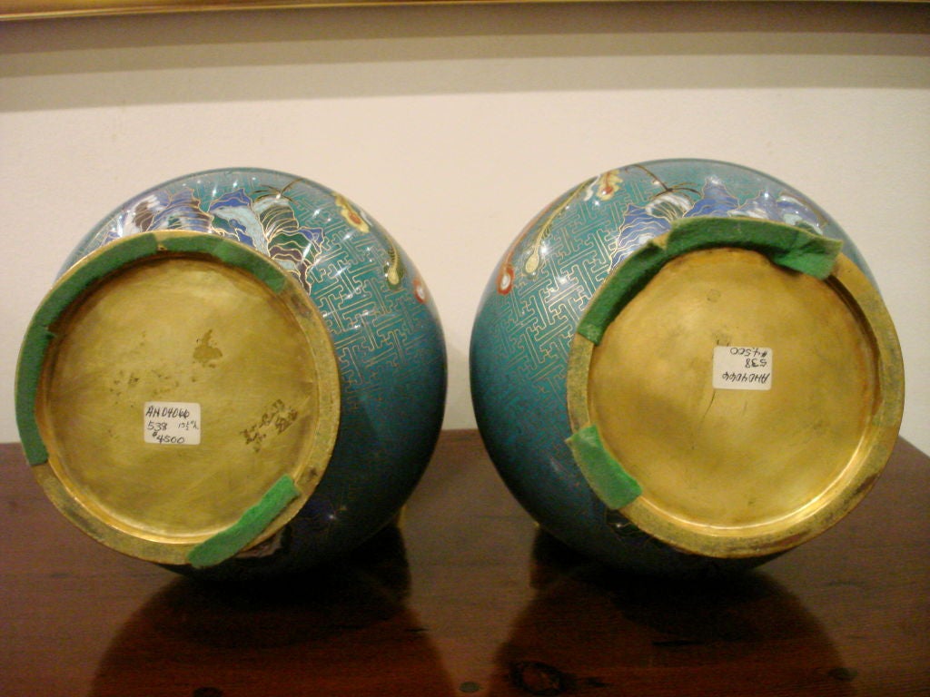 Pair of Chinese Cloisonne Enamel Vases 5