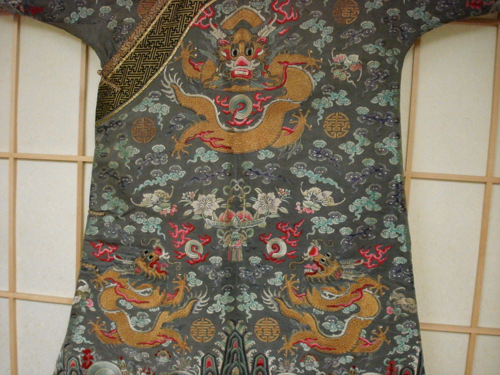 19th Century Fine Chinese Qing Dynasty Dragon Robe