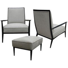 Paul McCobb Directional 402 Lounge Chairs with Ottoman