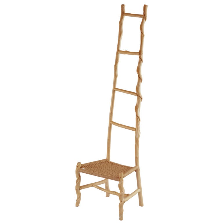 David N. Ebner, Twisted Stick Ladder Back Chair For Sale