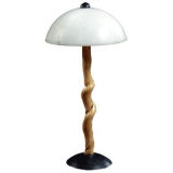 Vintage David  N  Ebner. Twisted Stick Lamp. (Sassafras Wood )