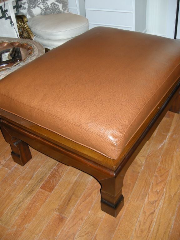 Handsome Large Ostrich Skin Ottoman at 1stDibs
