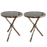 Immaculate , Pair of Iron and Marble Side Tables