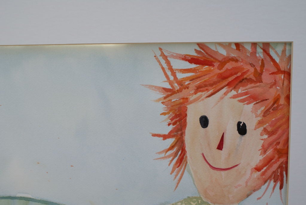 Mid-Century Raggedy Ann Water Color