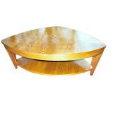 Unusual Light Oak 1950s Coffee Table.