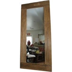 Vintage Massive Reclaimed  Elm  Wood Mirror