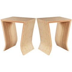Pair of Natural Bamboo Side Tables 9