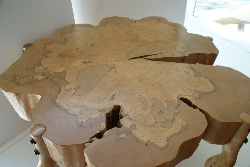 American Craftsman David N. Ebner, Spalted Maple Wood and Sassafras Coffee Table