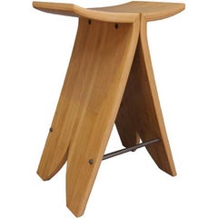 Tabouret haut en bambou de David N. Ebner, artiste et artisan