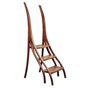 Steps de la bibliothèque en bois de noyer de l'artiste américain Studio Craft David N. Ebner
