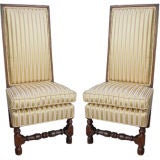 Pair of English Antique Slipper Chairs (William & Mary Style)