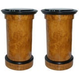 Remarkable Pair of Art Deco Karelian Birch End Cabinets/Tables