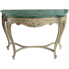 Louis XV1 Style , Marble Top Console Table.