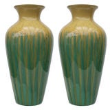 Pair, Drip Glaze Studio Pottery Vases