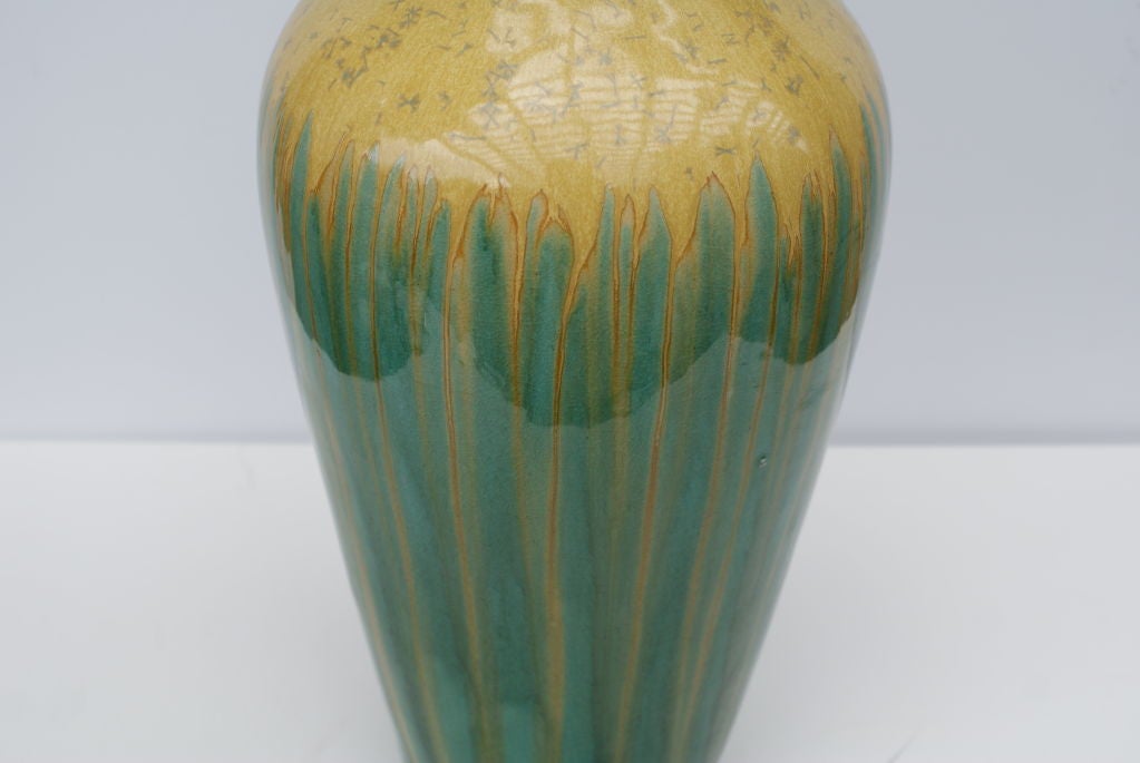 Pair,Drip Glaze Studio Pottery Vases at 1stDibs