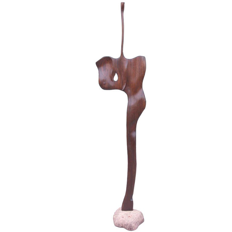 A Dynamic Black Walnut Sculpture by Frank Flynn