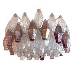 Vintage Venini Two Tone Polyhedral Glass Chandelier