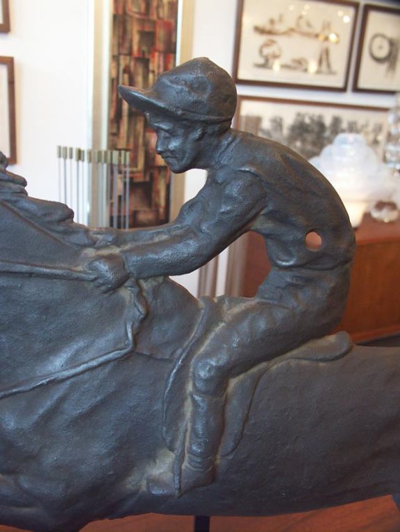 Pair of Cast iron Jockeys from The Police Gazette Building