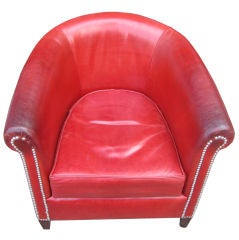 Set  3  Leather Club Chairs