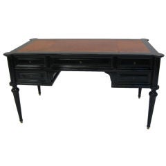 Ebonized Desk with Leather Top