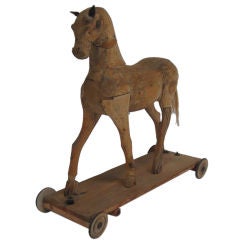 Wood Horse on Base