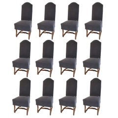 Vintage set of 12 os de mouton dining chairs