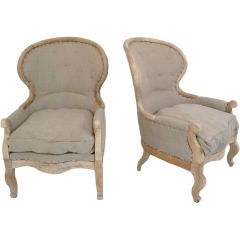 Antique pair of unusual armchairs