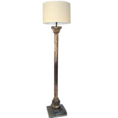 Massive iron and bluestone floor lamp