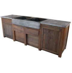 oak and bluestone kitchen cabinet