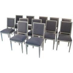 set of 12 painted dining room chairs
