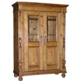 Antique Bookcase with Glass Paneled Doors