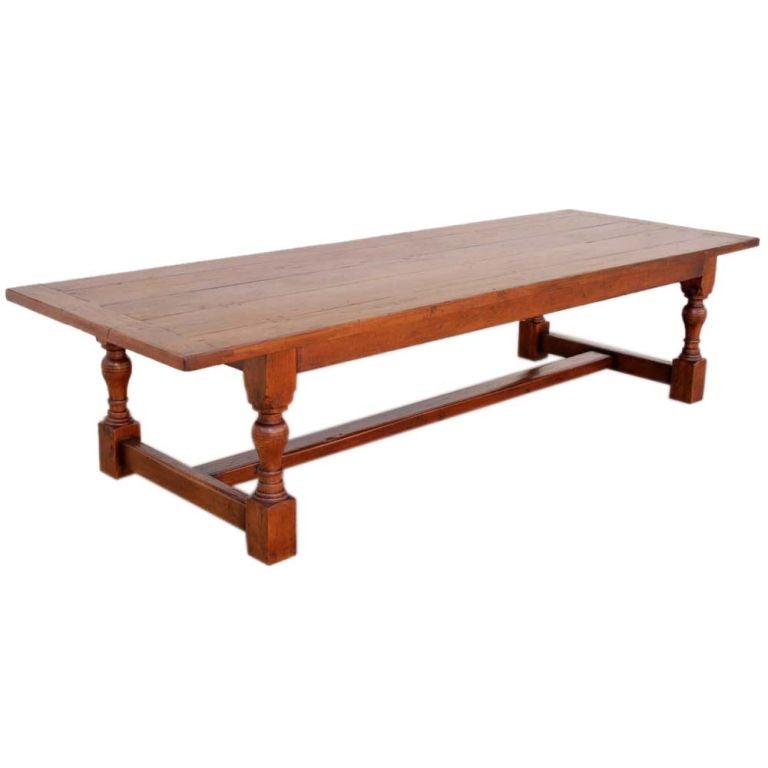 Dining Table in Reclaimed Oak, Custom Made by Petersen Antiques For Sale