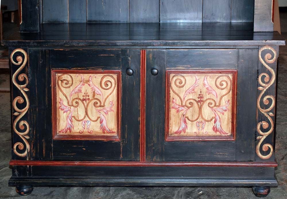 Carved Painted Buffet / Hutch