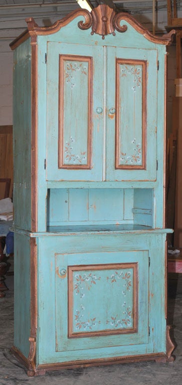 Russian Tall Painted Hutch, circa 1880s