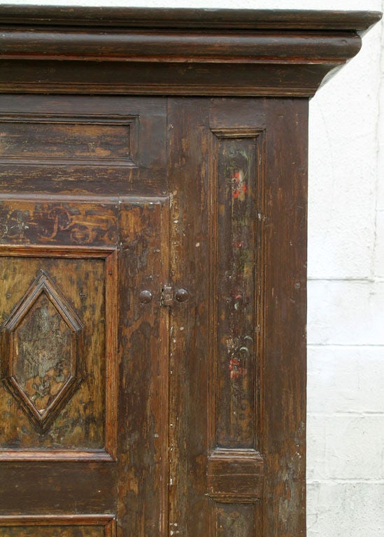 18th Century and Earlier Swedish 17th Century Baroque Cupboard For Sale